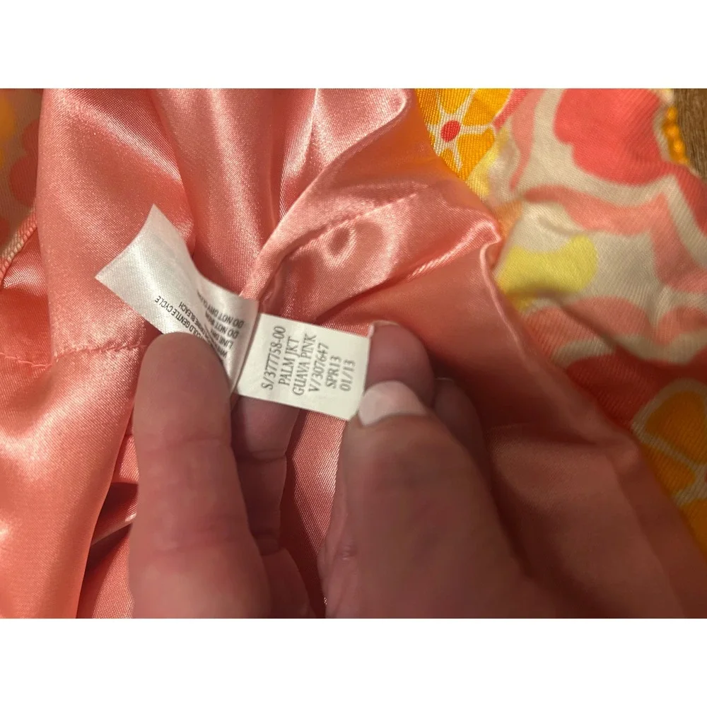 Vintage Baby Gap sz 4 Retro print swing jacket pink orange flower girls READ